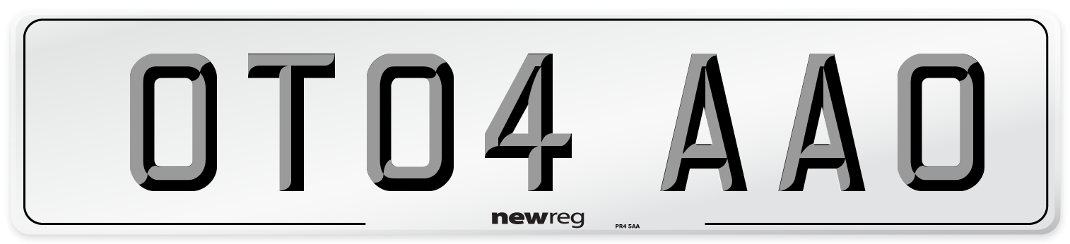 OT04 AAO Number Plate from New Reg